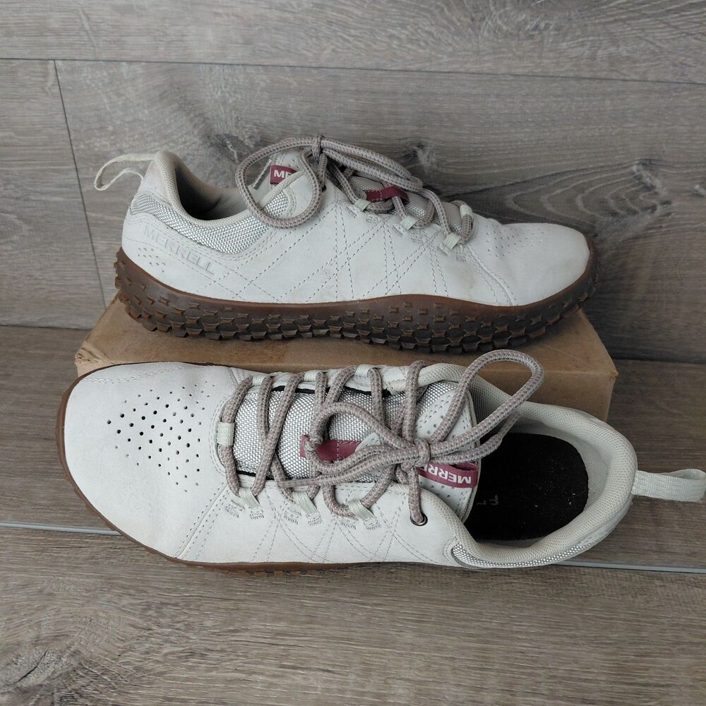 Merrell Wrapt Shoes Women Size 11 Cream Barefoot Lace Up Hiking Athletic Sneaker